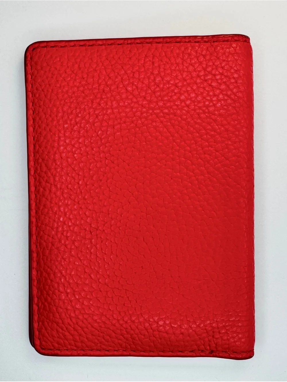 Coach Love Red Pebbled Leather Card Case Wallet Slim Credit Card Holder
